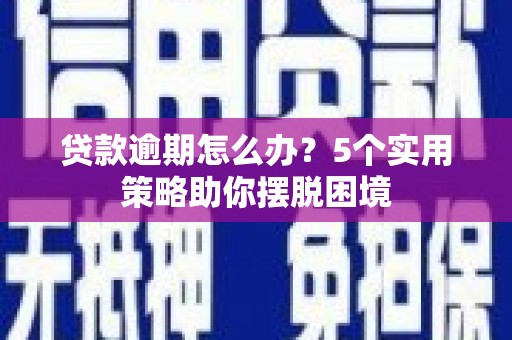 隆阳贷款逾期怎么办？5个实用策略助你摆脱困境