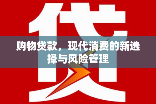 隆阳购物贷款，现代消费的新选择与风险管理