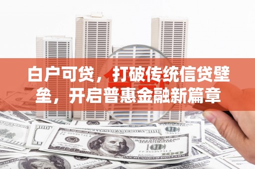 隆阳白户可贷，打破传统信贷壁垒，开启普惠金融新篇章