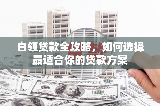 隆阳白领贷款全攻略，如何选择最适合你的贷款方案